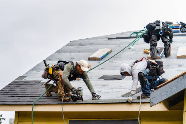 Professional Gutter Installation technician working in Littlerock, CA